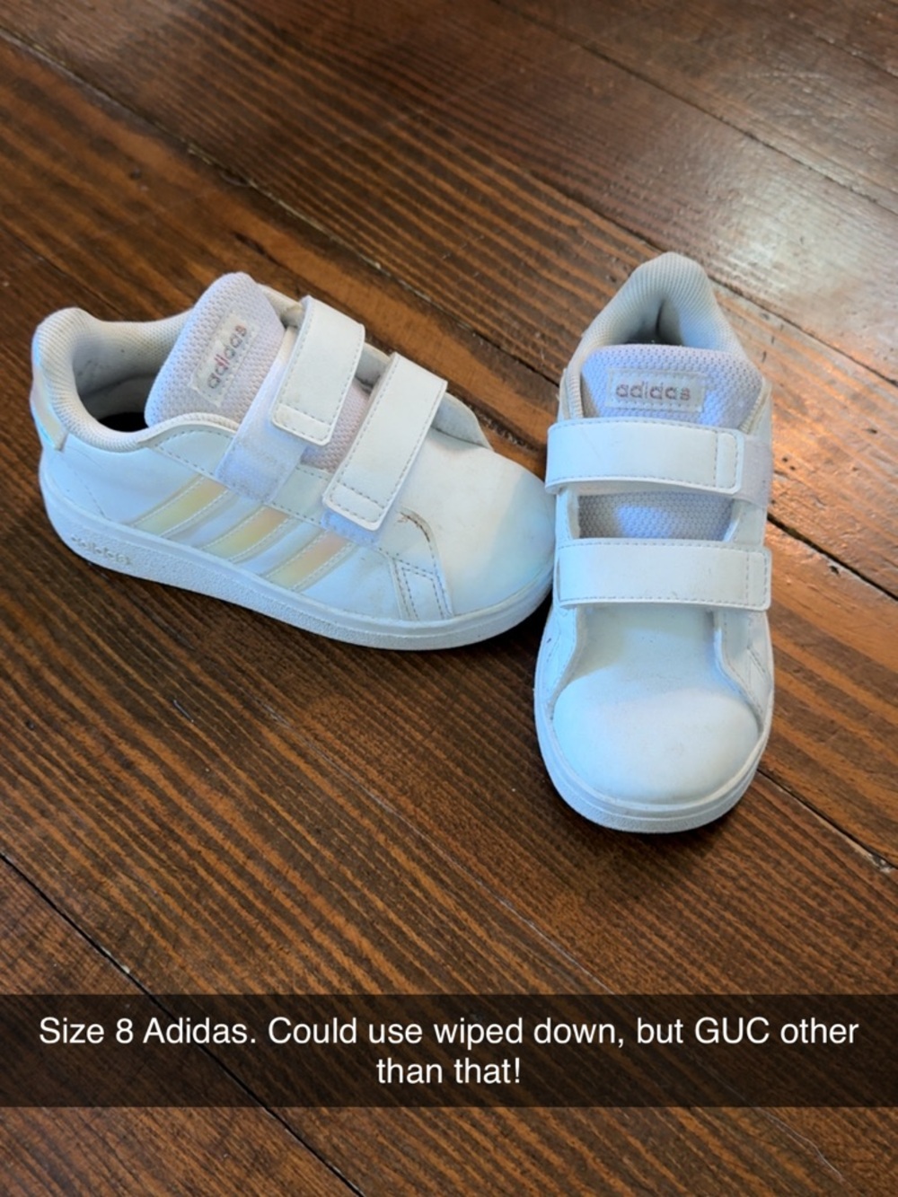 Adidas Kids' White Velcro Sneakers